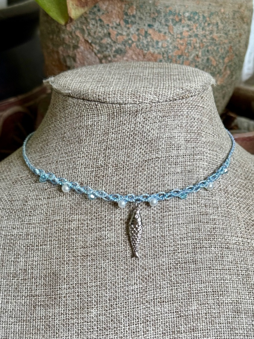 Micro Macrame Boho Fish Choker